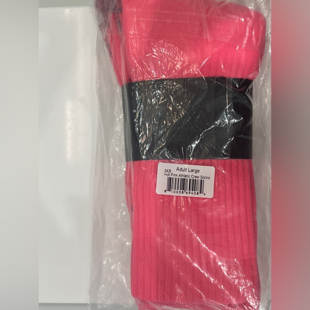 juDanzy NEW Hot Pink Adult Large Crew Socks (2 pair!)